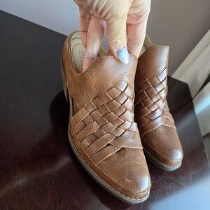 Born Handcrafted Leather Woven Mules - Size 7M